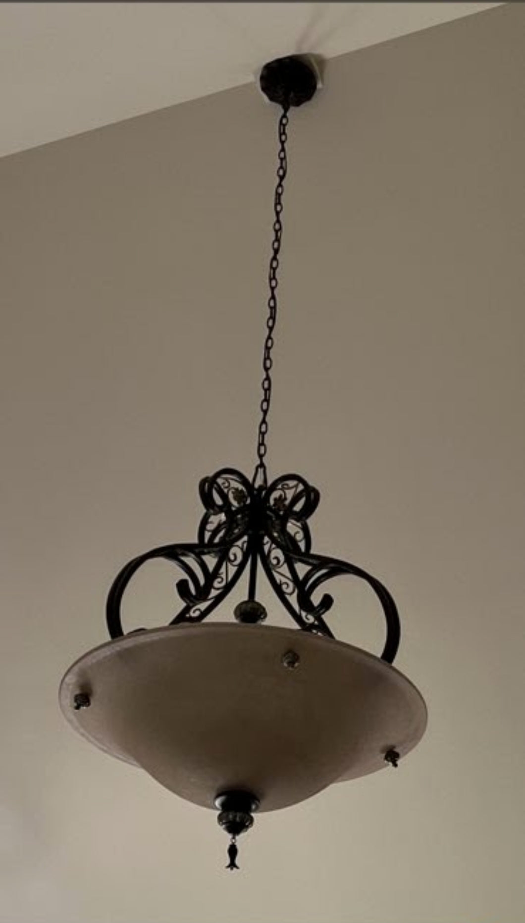 Wrought Iron 6-Lamp Pendant Chandelier