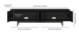 Black TV Stand for TV up to 75"