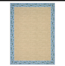 Load image into Gallery viewer, 8x10 Light Blue Floral Boarder Woven Area Rug
