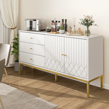 Load image into Gallery viewer, Tamworth 59&#39;&#39; White and Gold Sideboard (Partial-Missing Parts)
