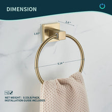 Load image into Gallery viewer, Brushed Gold Wall Mounted Towel Ring
