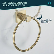 Load image into Gallery viewer, Brushed Gold Wall Mounted Towel Ring
