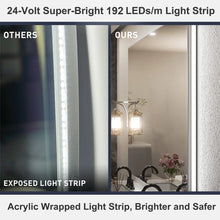 Load image into Gallery viewer, Back LED Anti-Fog Tempered Glass Bathroom/Vanity Mirror
