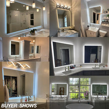 Load image into Gallery viewer, Back LED Anti-Fog Tempered Glass Bathroom/Vanity Mirror
