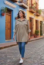 Load image into Gallery viewer, Long Velvet Botton Down Shirt
