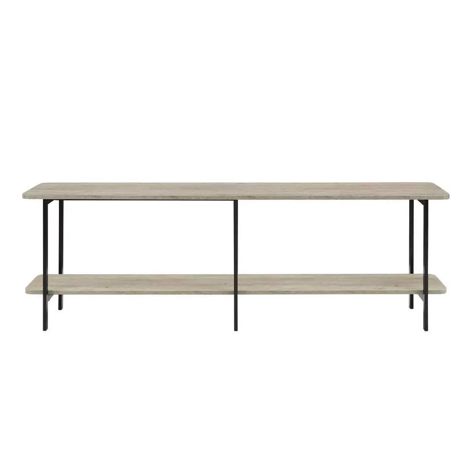 Wood and Metal 2 Shelf TV Stand