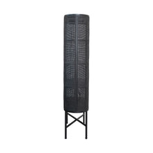 Load image into Gallery viewer, Oval Woven Cane &amp; Beech Wood Cabinet w/ 3 Shelves, Black
