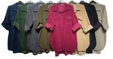 Load image into Gallery viewer, Long Velvet Botton Down Shirt
