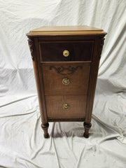 3 Drawer Wooden Nightstands, Set of 2