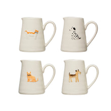 Load image into Gallery viewer, Hand-Painted Cat/Dog Stoneware Creamer
