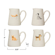 Load image into Gallery viewer, Hand-Painted Cat/Dog Stoneware Creamer
