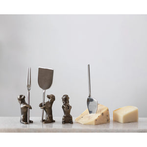 Cheese Knives w/ Dog Stands