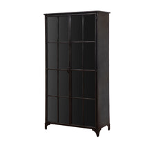 Load image into Gallery viewer, Black Metal Cabinet w/ 2 Glass Doors &amp; 3 Shelves
