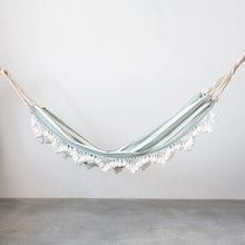 Load image into Gallery viewer, Green and White Striped Hammock
