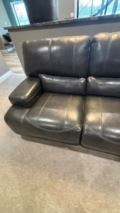 Dark Leather 2-Seat Electric Recliner