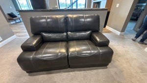 Dark Leather 2-Seat Electric Recliner