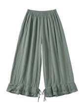 Load image into Gallery viewer, Wide Leg Cotton Pants W/Eyelet Embroidery
