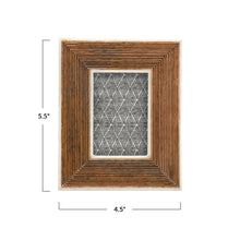 Load image into Gallery viewer, Hand-Carved Photo Frame with Bone Border
