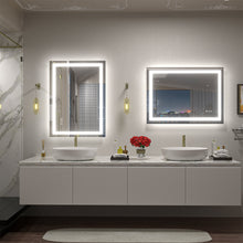 Load image into Gallery viewer, Front &amp; Back LED Anti-Fog Tempered Glass Bathroom/Vanity Mirror
