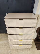 Load image into Gallery viewer, Fluted Pink &amp; Gold 5 Drawers Dresser
