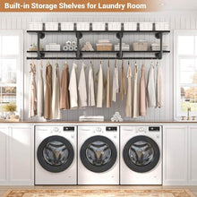 Load image into Gallery viewer, Industrial Pipe Clothes Rack with Top Shelf
