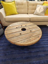 Load image into Gallery viewer, Rustic Wooden Wheel Coffee Table
