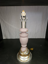Load image into Gallery viewer, Purple Painted Wood Table Lamp

