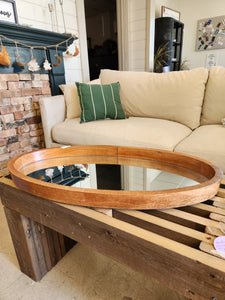 Mirrored Wood Oval Serving Tray