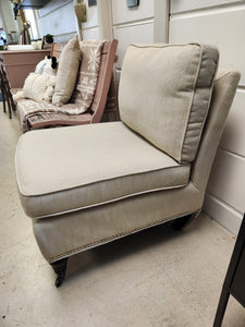 Armless Cream Slipper Chair