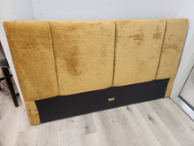 Load image into Gallery viewer, Gold Upholstered Queen Headboard
