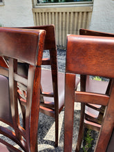 Load image into Gallery viewer, Set of 6 Brown Rectangle Back Dining Chairs
