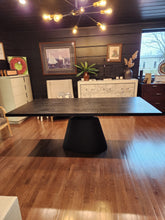 Load image into Gallery viewer, Large Black Wood and Metal Dining Table
