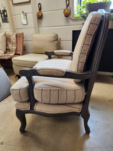 Load image into Gallery viewer, Wooden Armchair with Striped Cushions
