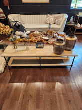 Load image into Gallery viewer, Wood and Metal 2 Shelf TV Stand
