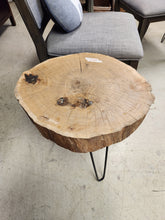 Load image into Gallery viewer, Live Edge Round Wooden Side Table
