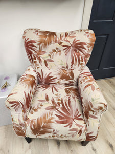 Floral Fabric Armchairs, Set of 2
