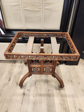 Load image into Gallery viewer, Vintage Stone Top Wood Side Table
