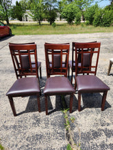 Load image into Gallery viewer, Set of 6 Brown Rectangle Back Dining Chairs
