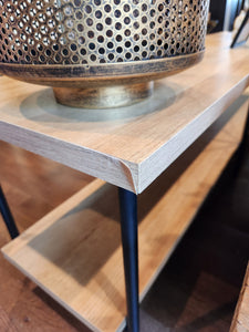 Wood and Metal 2 Shelf TV Stand