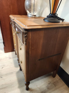 3 Drawer Wooden Nightstands, Set of 2