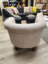 Load image into Gallery viewer, Button Tufted Beige Barrel Chairs
