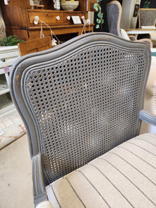 Wooden Armchair with Striped Cushions