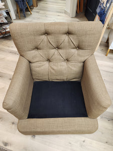 Brown Tufted Arm Chairs