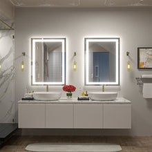 Load image into Gallery viewer, Front &amp; Back LED Anti-Fog Tempered Glass Bathroom/Vanity Mirror
