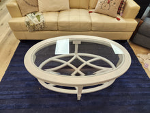 Load image into Gallery viewer, Oval Wooden Coffee Table w/ Glass Top
