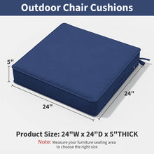 Load image into Gallery viewer, Dark Blue Square Outdoor Seat Cushion

