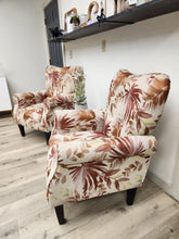 Load image into Gallery viewer, Floral Fabric Armchairs, Set of 2
