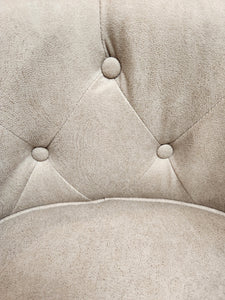 Button Tufted Beige Barrel Chairs