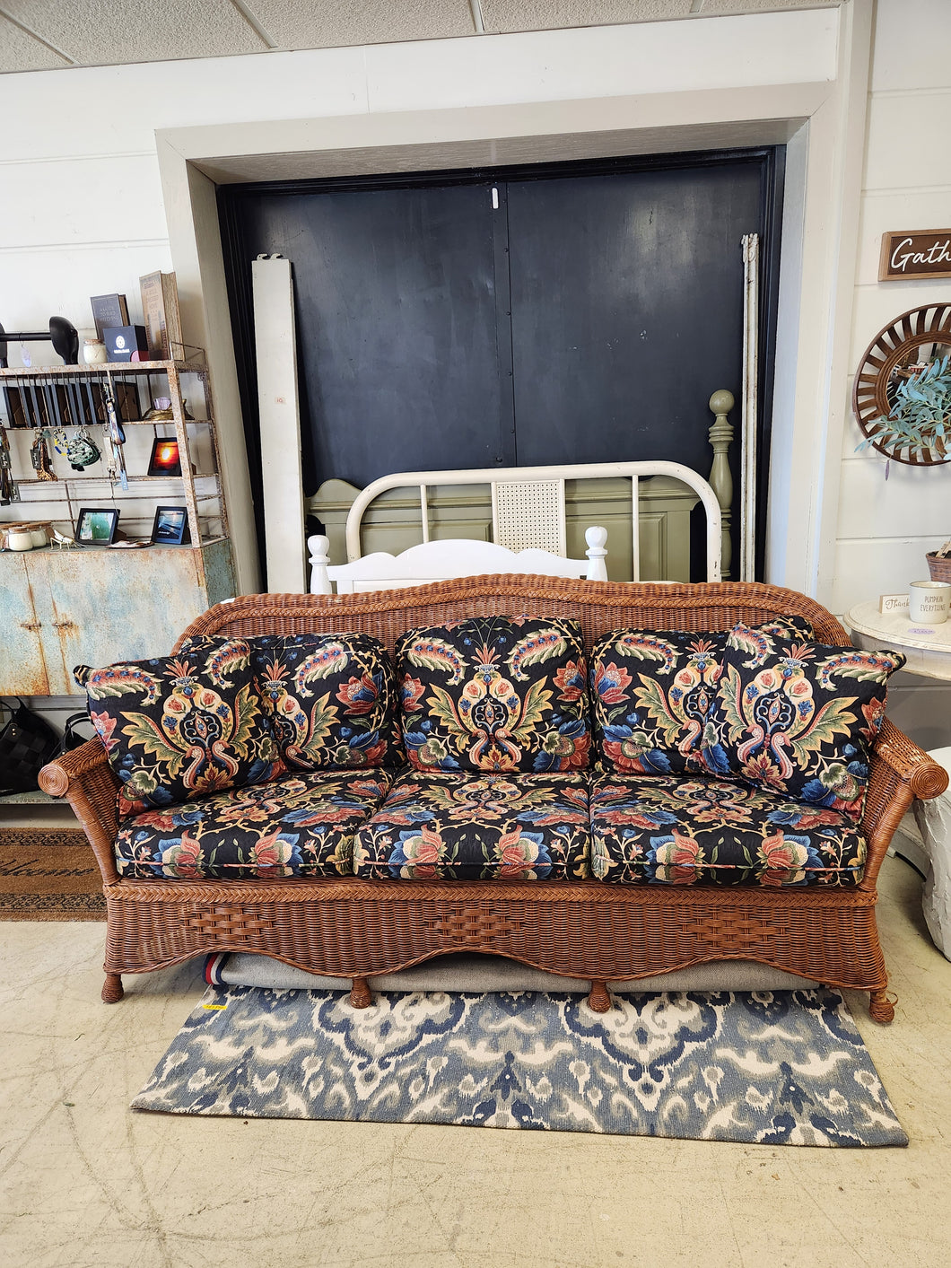 Brown Wicker Outdoor Couch