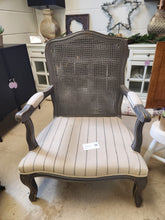 Load image into Gallery viewer, Wooden Armchair with Striped Cushions
